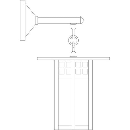 Arroyo Craftsman 9" Glasgow Wall Mount With Straight Arm, Black, Cream Glass GB-9SACR-BK